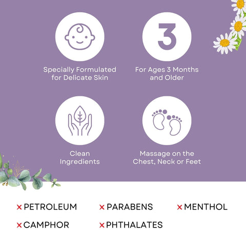 Herbion Baby Chest Rub: Clean Ingredients, No Petroleum, No Parabens, No Menthol, No Camphor, and Designed for Delicate Skins