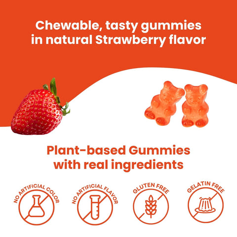 Herbion Multivitamin Gummies for Kids: Natural Strawberry Flavor, Plant-Based, No Artificial Color, No Artificial Flavor, Gluten Free, and Gelatin Free