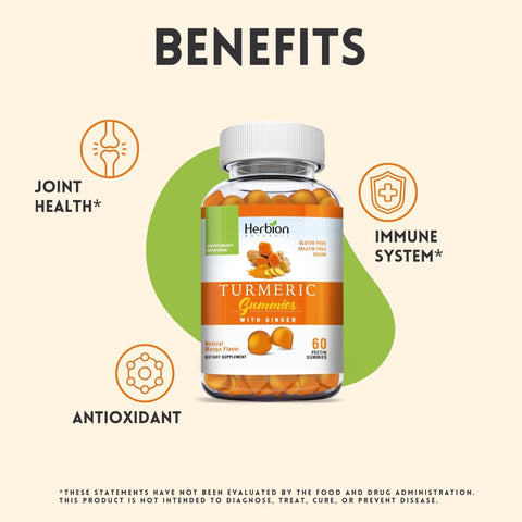 Herbion Turmeric Gummies supports joint health and immune system. 