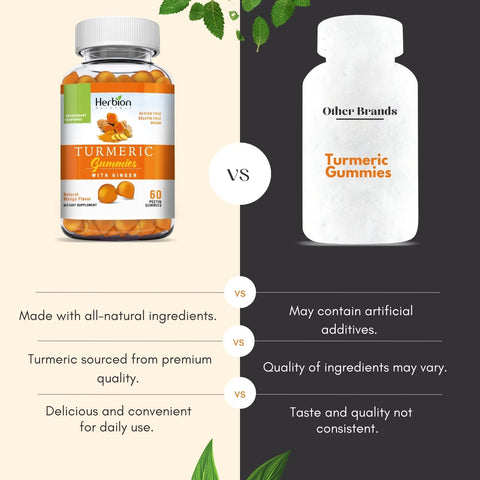 Herbion Turmeric Gummies are made with all-natural, plant-based ingredients. 